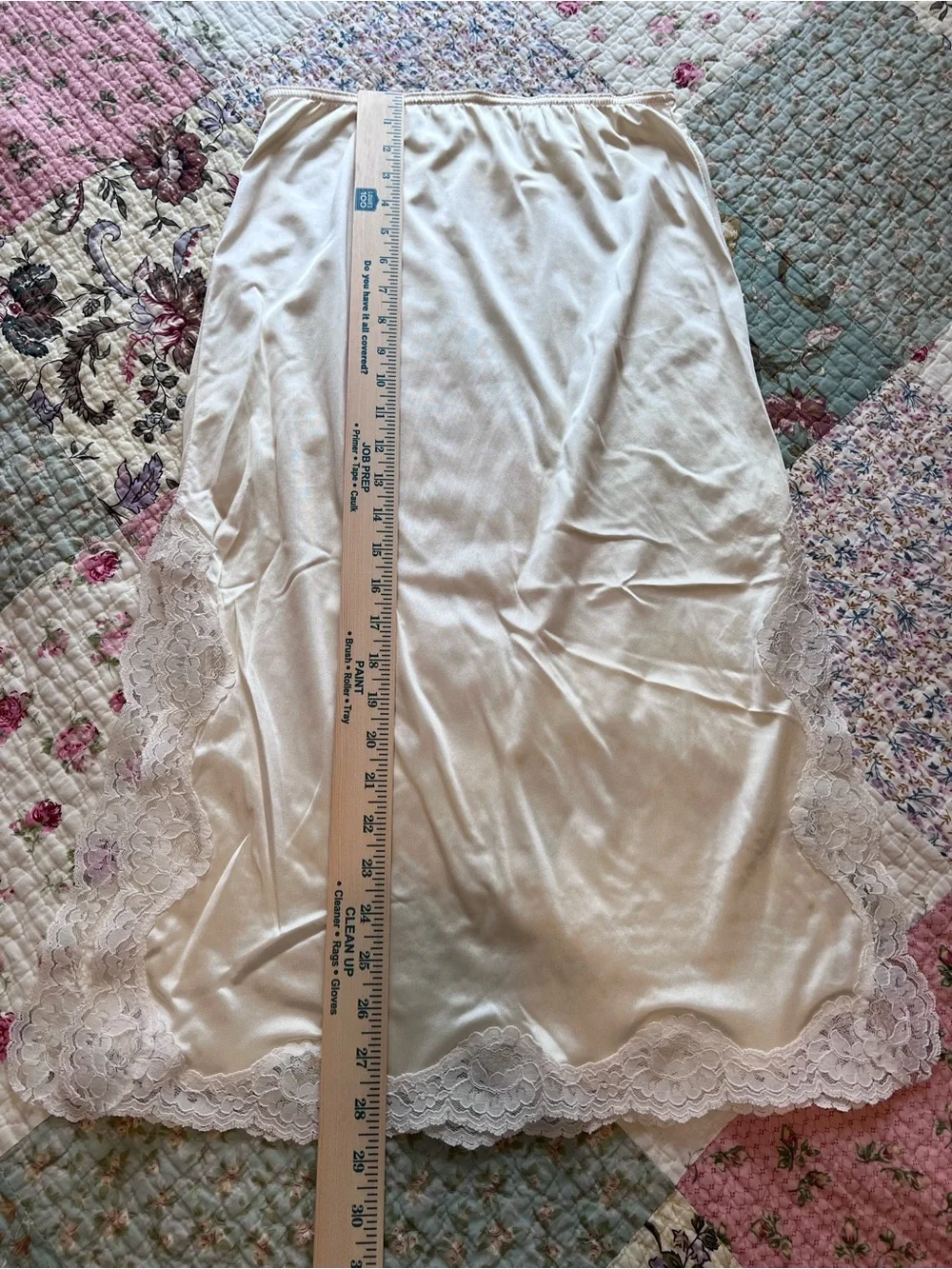 Vintage By Mel-Lin Cream Lace Trim Half Slip Skirt Size Small USA - Picture 5 of 9